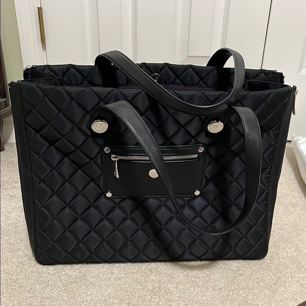 Black Quilted Tote Bag